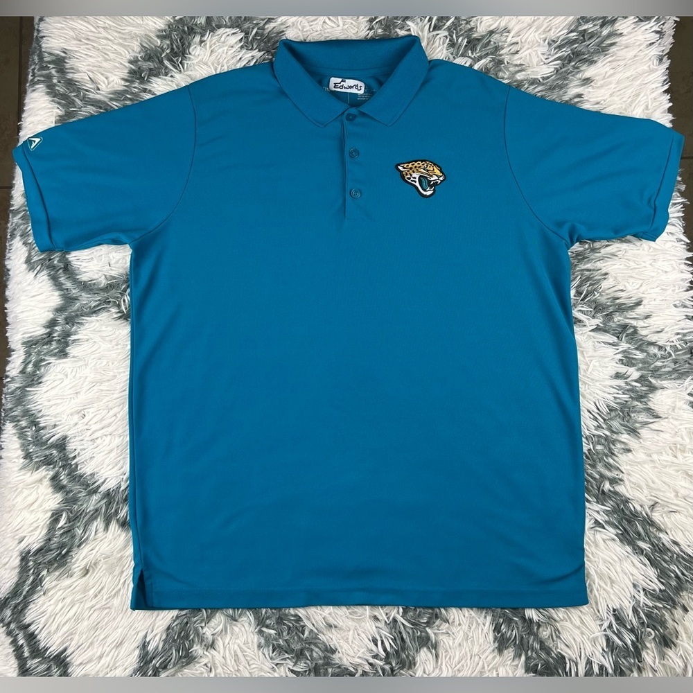 Antigua Mens Teal Jacksonville Jaguars Era Casual Polo Shirt Size XL